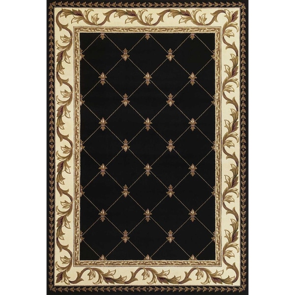 Palacedesigns Polypropylene Black Area Rug - 20 x 31 in. PA3652120 - main